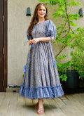 Frok Style Blue Floral Maxi